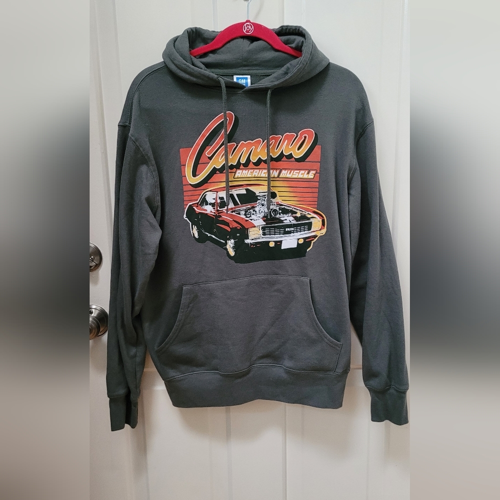 GM Camaro Sweatshirt Pullover Hoodie Olive Green Size M-Very good condition